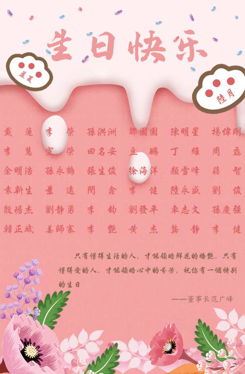 【生日祝?！抗ё?月生日的員工生日快樂！